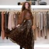 CAMICIA CON FIOCCO E MANICA SBUFFATA IN FANTASIA