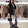 TUTA ANIMAL PRINT ADERENTE CON GAMBA BELL-BOTTOM
