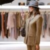 BLAZER DOPPIOPETTO BEIGE-ORO CON CRISTALLI